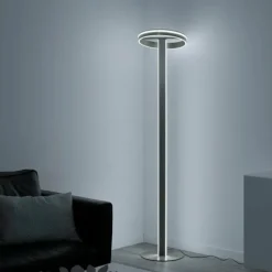Lampadaire Paul-Neuhaus Q-VITO LED Acier brossé, 3 lumières, Télécommandes