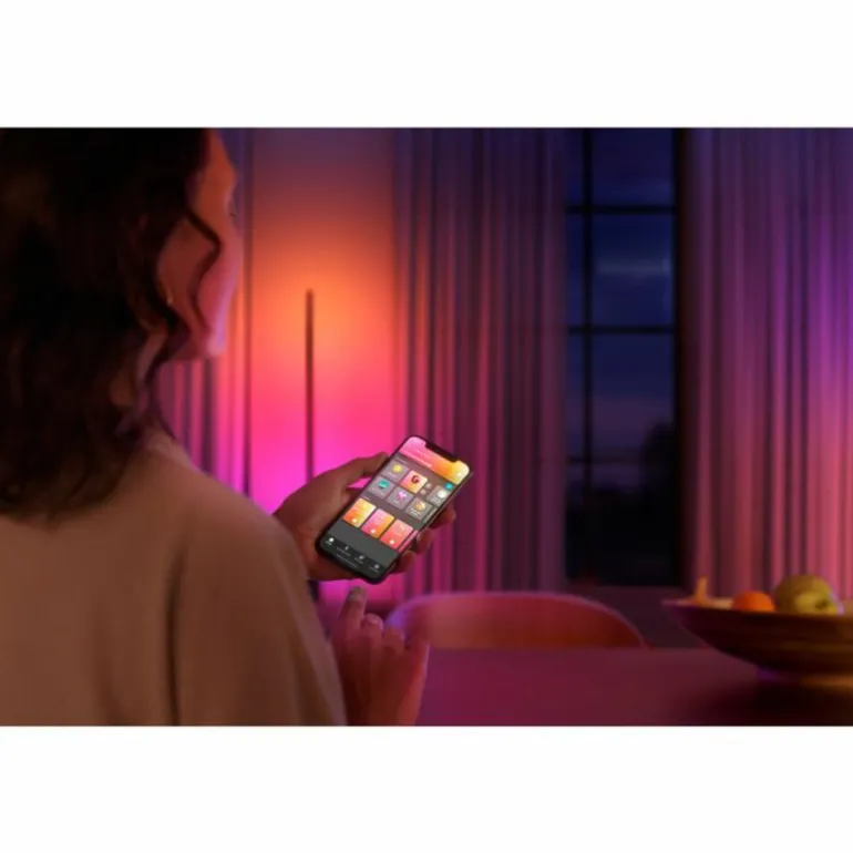 Lampadaire Philips Hue Signe LED Noir, 1 lumière, Changeur de couleurs