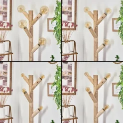 Lampadaire Pozos Écru, Noir, 4 lumières