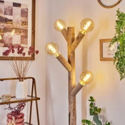 Lampadaire Pozos Écru, Noir, 4 lumières