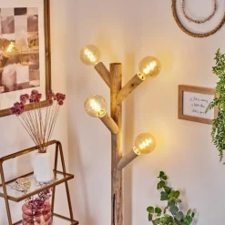 Lampadaire Pozos Écru, Noir, 4 lumières