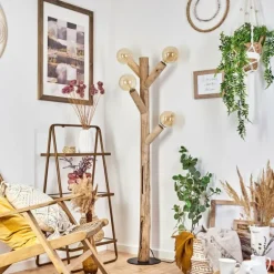 Lampadaire Pozos Écru, Noir, 4 lumières