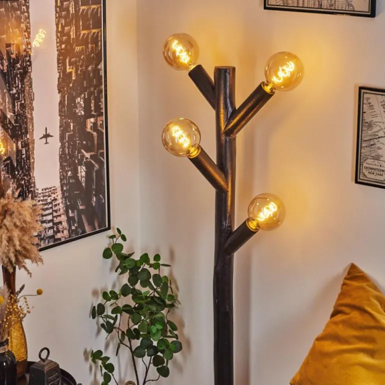 Lampadaire Pozos Noir, 4 lumières