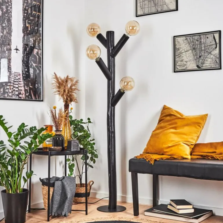 Lampadaire Pozos Noir, 4 lumières