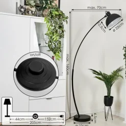 Lampadaire Recife Noir, 1 lumière