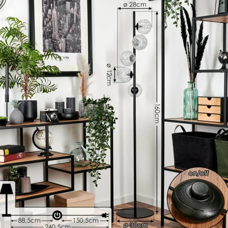 Lampadaire Remaisnil Argenté, 5 lumières