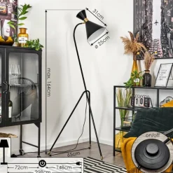 Lampadaire Rinkila Noir, 1 lumière