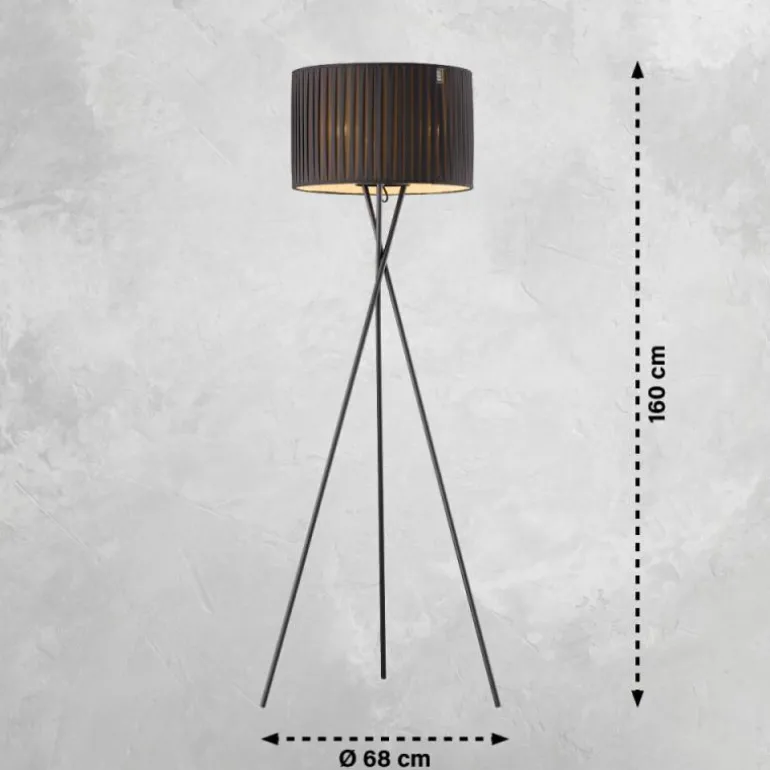 Lampadaire SCHÖNER WOHNEN-Kollektion Crease Noir, 3 lumières