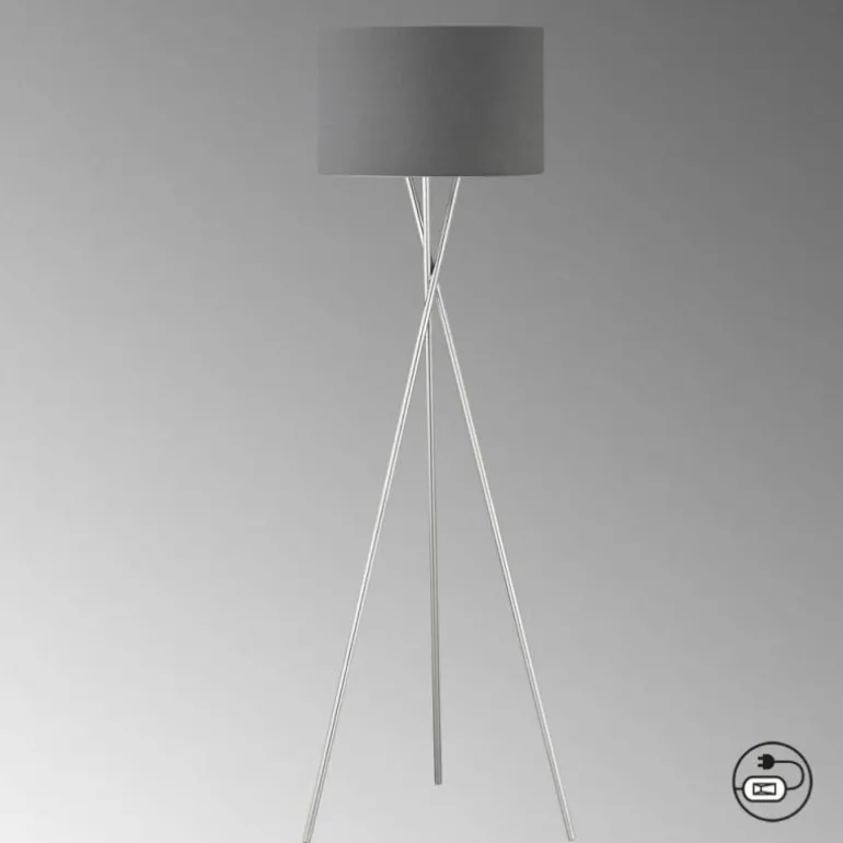 Lampadaire SCHÖNER-WOHNEN-Kollektion Pina Nickel mat, 3 lumières