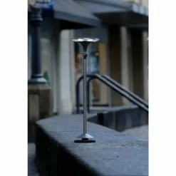 Lampadaire solaire Lutec KIWA LED Chrome, Noir, 6 lumières