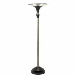 Lampadaire solaire Lutec KIWA LED Chrome, Noir, 6 lumières