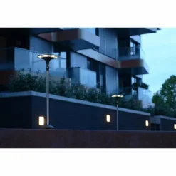 Lampadaire solaire Lutec KIWA LED Chrome, Noir, 6 lumières