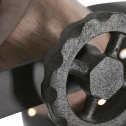 Lampadaire Steinhauer Gearwood Anthracite, Bois foncé, 2 lumières