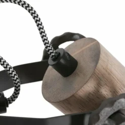 Lampadaire Steinhauer Gearwood Anthracite, Bois foncé, 2 lumières