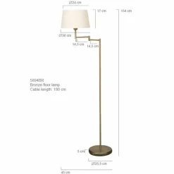 Lampadaire Steinhauer MEXLITE Bronze, 1 lumière