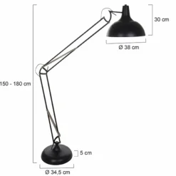 Lampadaire Steinhauer Mexlite Noir, 1 lumière