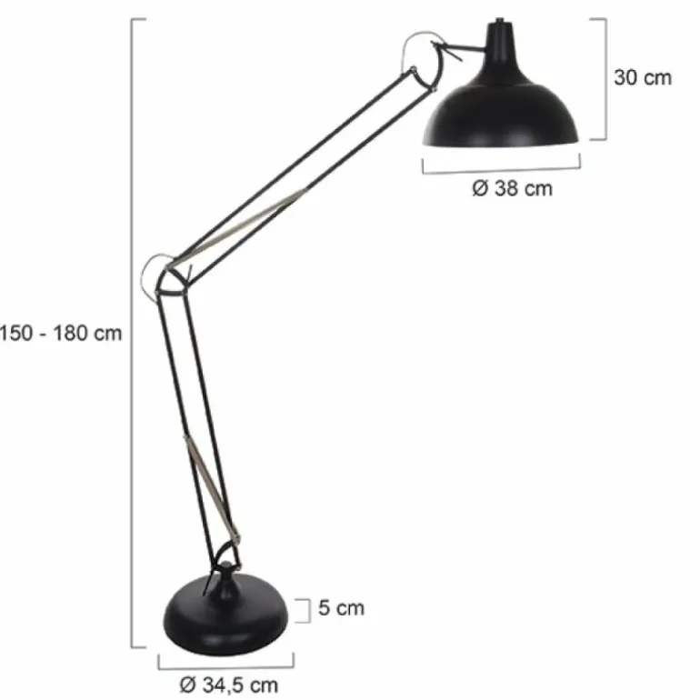Lampadaire Steinhauer Mexlite Noir, 1 lumière