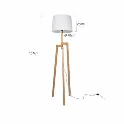 Lampadaire Steinhauer Mexlite Blanc, 1 lumière