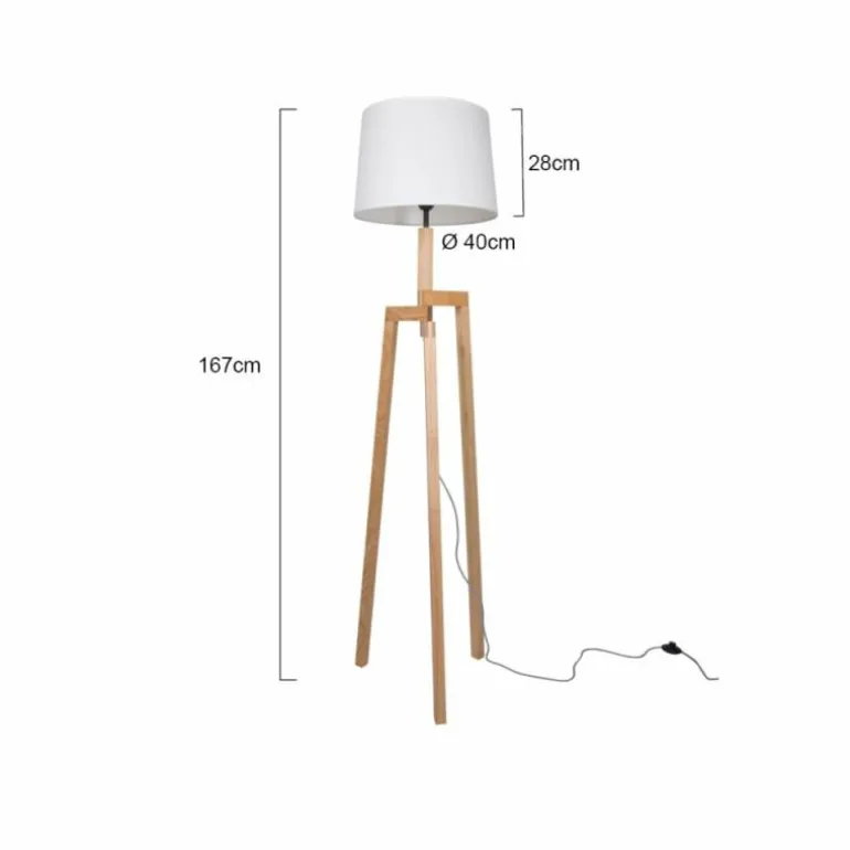 Lampadaire Steinhauer Mexlite Blanc, 1 lumière