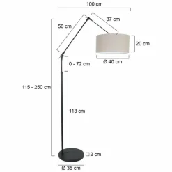 Lampadaire Steinhauer Prestige Chic Noir, 1 lumière