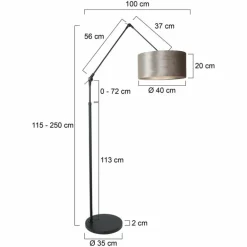 Lampadaire Steinhauer Prestige Chic Noir, 1 lumière