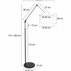 Lampadaire Steinhauer Prestige Chic Noir, 1 lumière