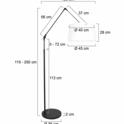Lampadaire Steinhauer Prestige Chic Noir, 1 lumière