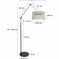 Lampadaire Steinhauer Prestige Chic Noir, 1 lumière