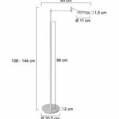 Lampadaire Steinhauer Soleil LED Acier brossé, 1 lumière