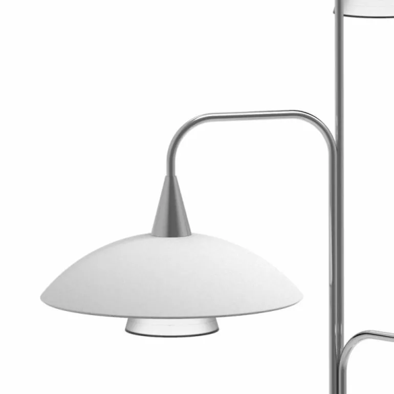 Lampadaire Steinhauer Tallerken LED Acier inoxydable, Blanc, 3 lumières