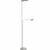 Lampadaire Steinhauer Turound LED Acier brossé, 2 lumières