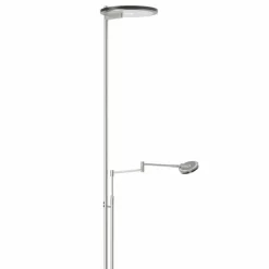 Lampadaire Steinhauer Turound LED Acier brossé, 2 lumières