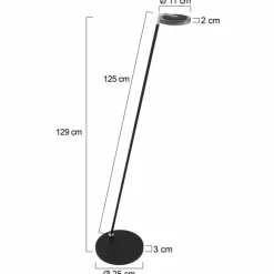 Lampadaire Steinhauer Turound LED Noir, 1 lumière