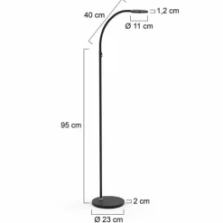 Lampadaire Steinhauer Turound LED Noir, 1 lumière