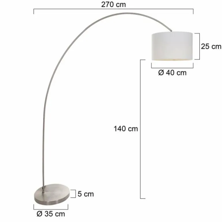 Lampadaire Steinhauer Twaki Acier inoxydable, 1 lumière