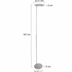 Lampadaire Steinhauer Zenith LED Acier inoxydable, 1 lumière