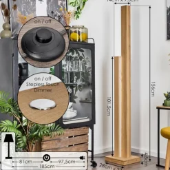 Lampadaire Tejedor LED Écru, 2 lumières