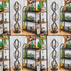 Lampadaire Tercel Gris, Noir, 3 lumières