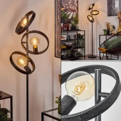 Lampadaire Theareabarivat Anthracite, 3 lumières