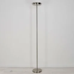 Lampadaire Theron LED Nickel mat, 1 lumière, Télécommandes