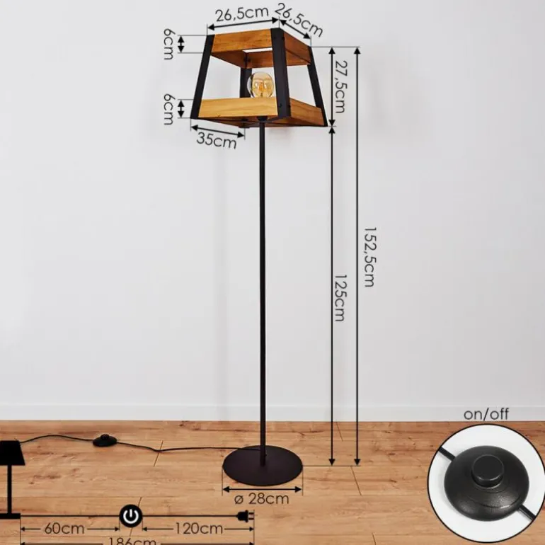 Lampadaire Tiflis Noir, 1 lumière