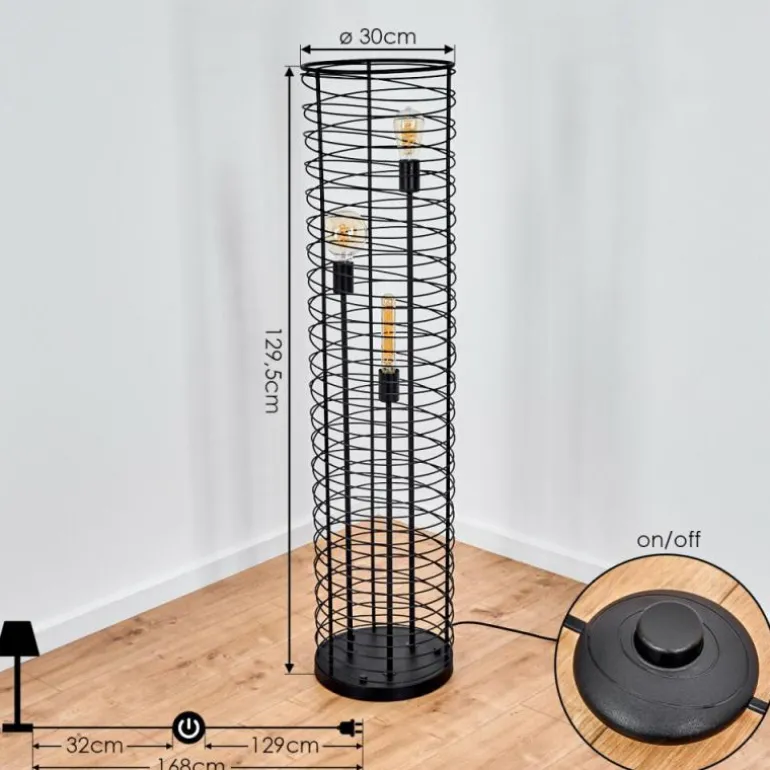 Lampadaire Tobuna Noir, 3 lumières