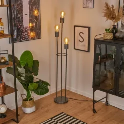 Lampadaire Tyldom Argent Oxydé, 3 lumières