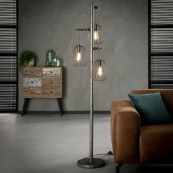 Lampadaire Veldhuizen Argenté, 3 lumières
