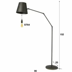 Lampadaire Westhoven Gris, 1 lumière