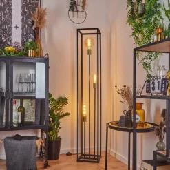 Lampadaire Woden Laiton, Noir, 3 lumières