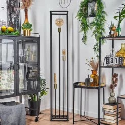 Lampadaire Woden Laiton, Noir, 3 lumières