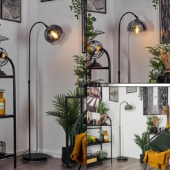 Lampe à arc Acey Noir, 1 lumière