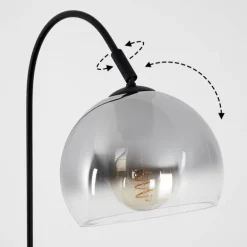 Lampe à arc Acey Noir, 1 lumière