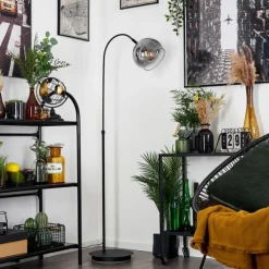 Lampe à arc Acey Noir, 1 lumière